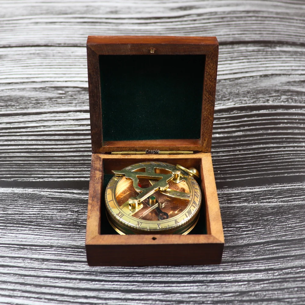 Gilbert & Sons Golden Brass Sundial Compass